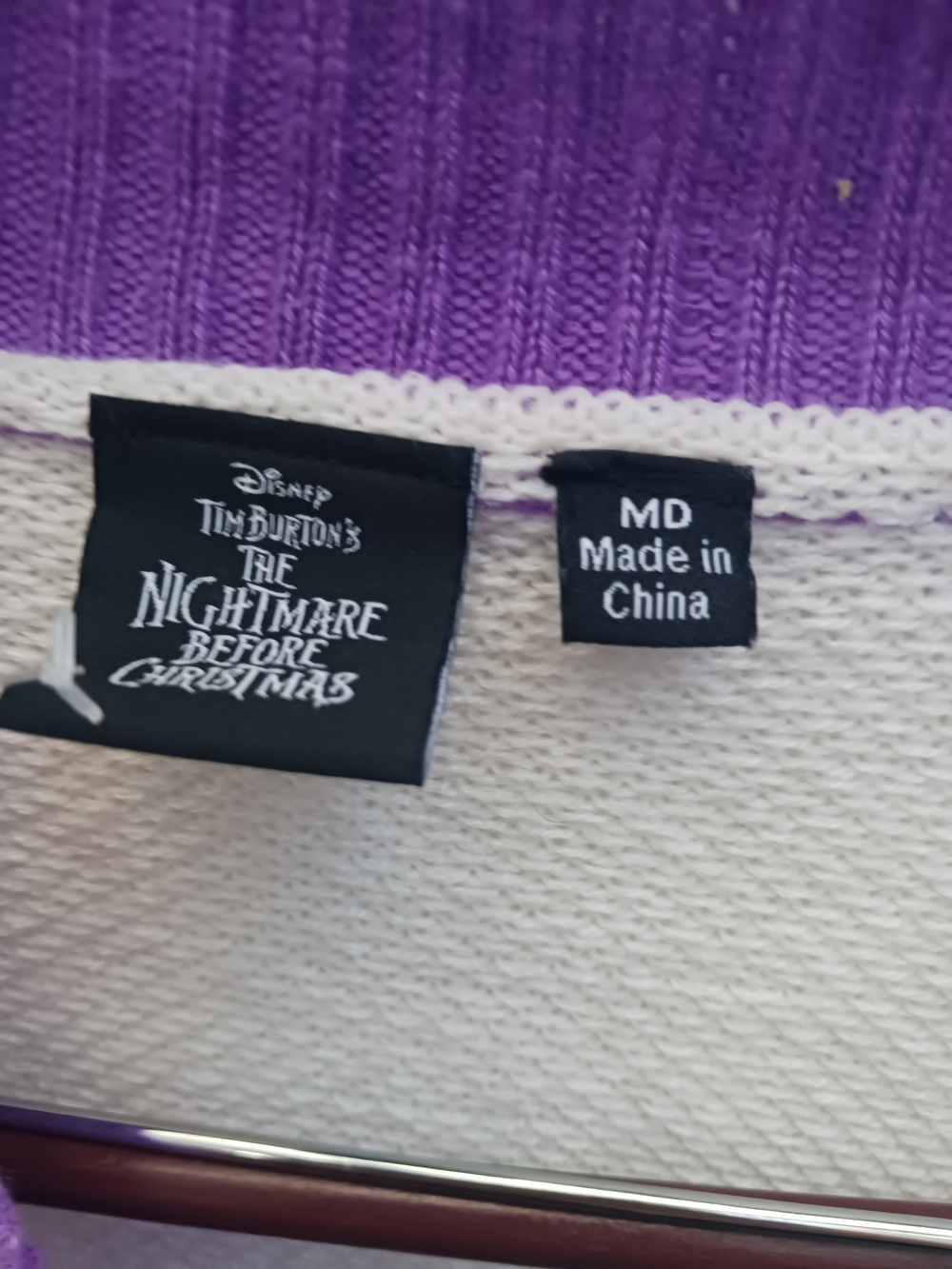 Oversized Cream & Purple Graphic Cardigan Sweater - The Nightmare Collection - Picture 3 of 10